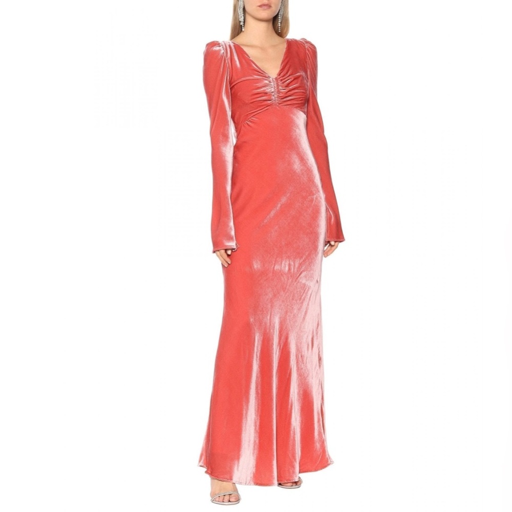 Ellery Ruched Crushed Maxi Pink/Coral Dress Size 8